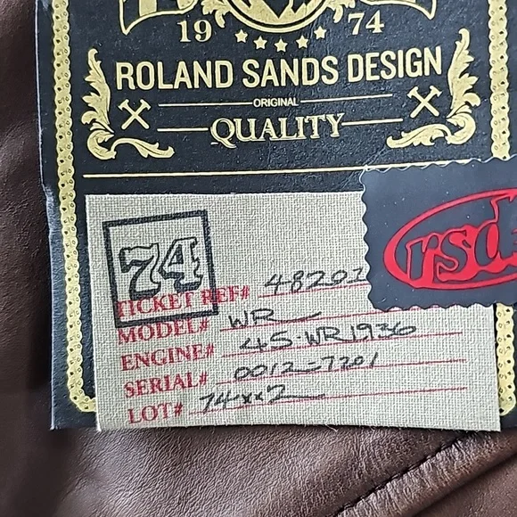 Roland Sands Barfly in Tobacco sz M mens
